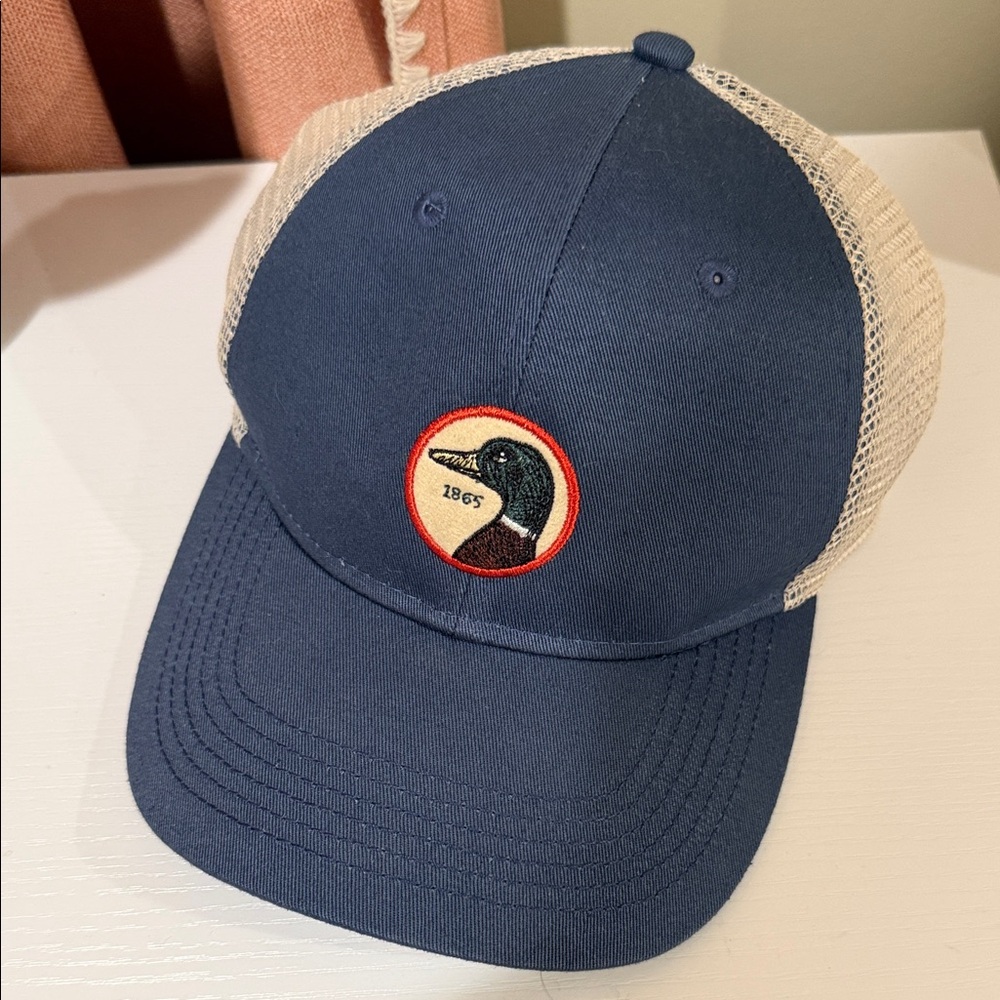 Duck Head Navy and Cream Mesh Back Trucker Hat with Duck Patch